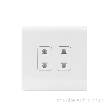 Tomadas elétricas 2Gang 2Pin Socket Outlets Branco